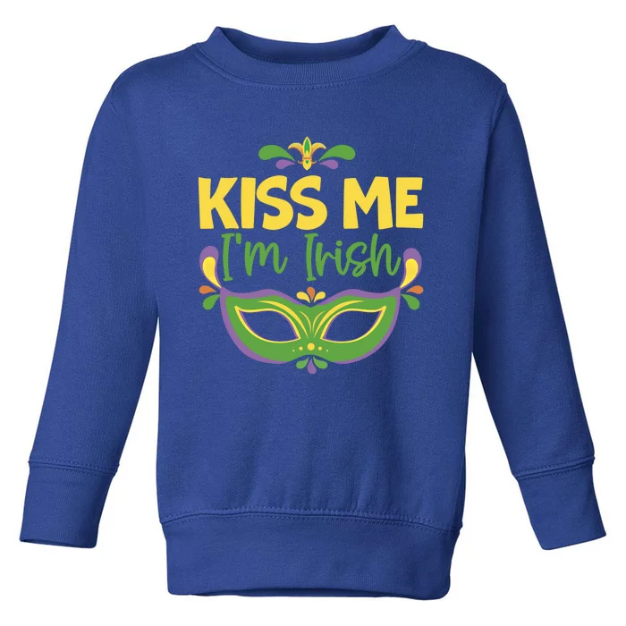 Kiss Me I'm Irish Mardi Gras Parade Masquerade Gift Toddler Sweatshirt