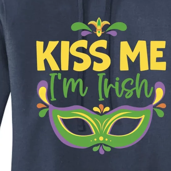 Kiss Me I'm Irish Mardi Gras Parade Masquerade Gift Women's Pullover Hoodie