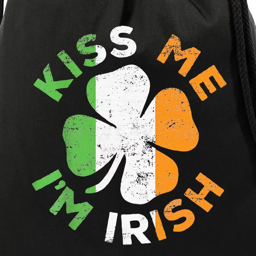 Kiss Me IM Irish Saint Patrick Day Drawstring Bag