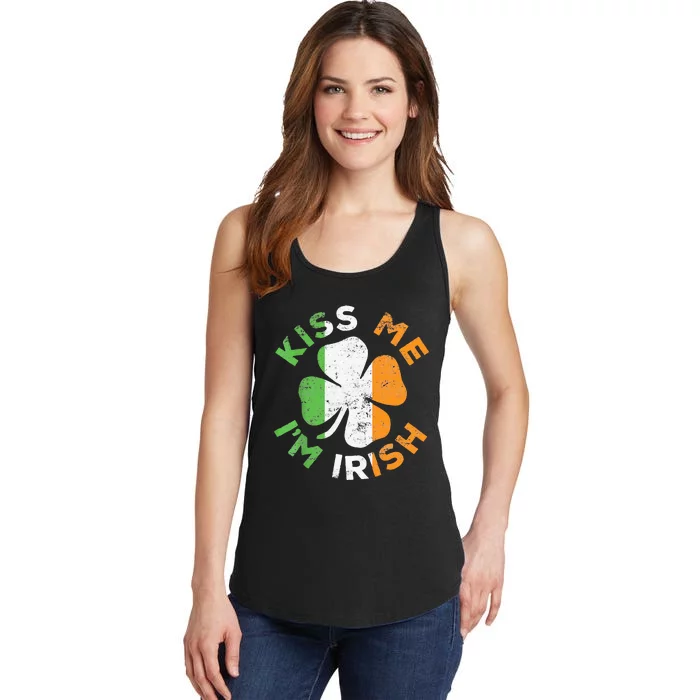 Kiss Me IM Irish Saint Patrick Day Ladies Essential Tank