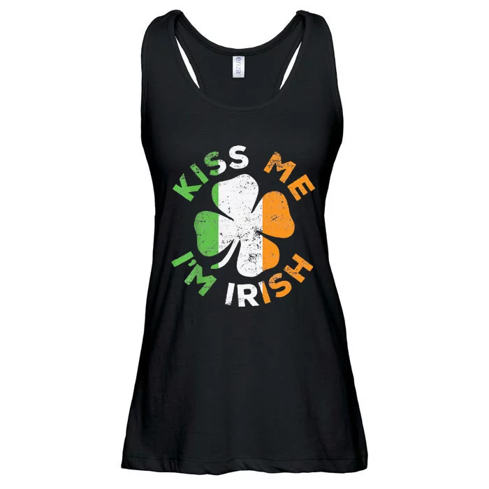 Kiss Me IM Irish Saint Patrick Day Ladies Essential Flowy Tank