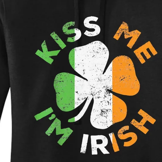 Kiss Me IM Irish Saint Patrick Day Women's Pullover Hoodie