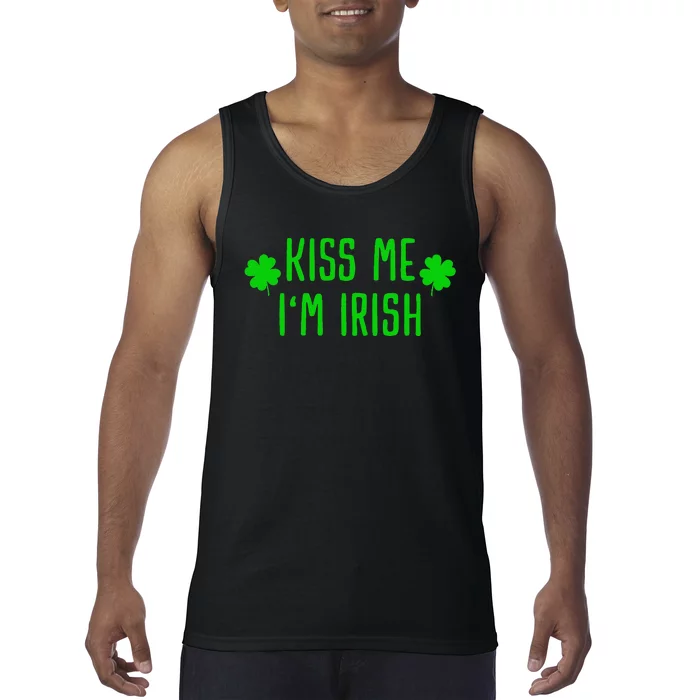 Kiss Me I'm Irish Clover Saint Irish Pats St. Patrick's Day Tank Top