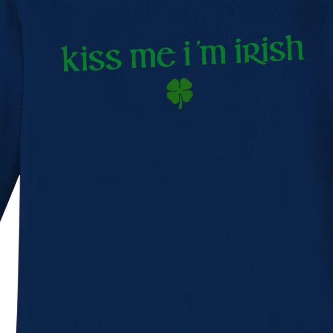 Kiss Me IM Irish Baby Long Sleeve Bodysuit