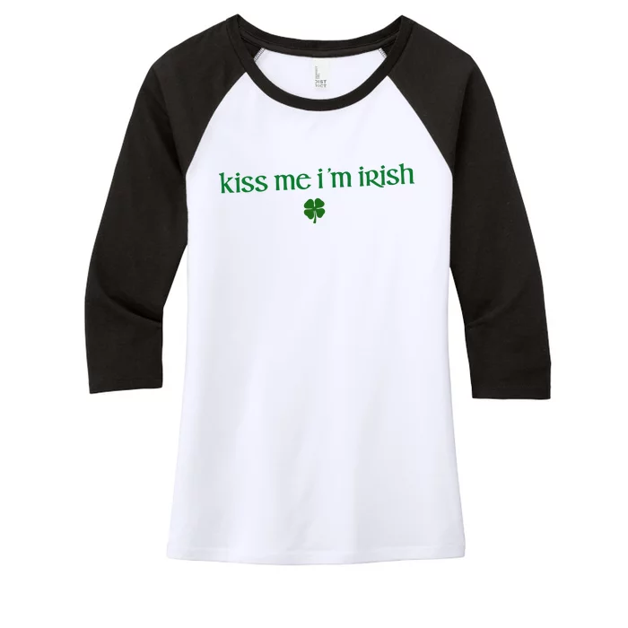 Kiss Me IM Irish Women's Tri-Blend 3/4-Sleeve Raglan Shirt