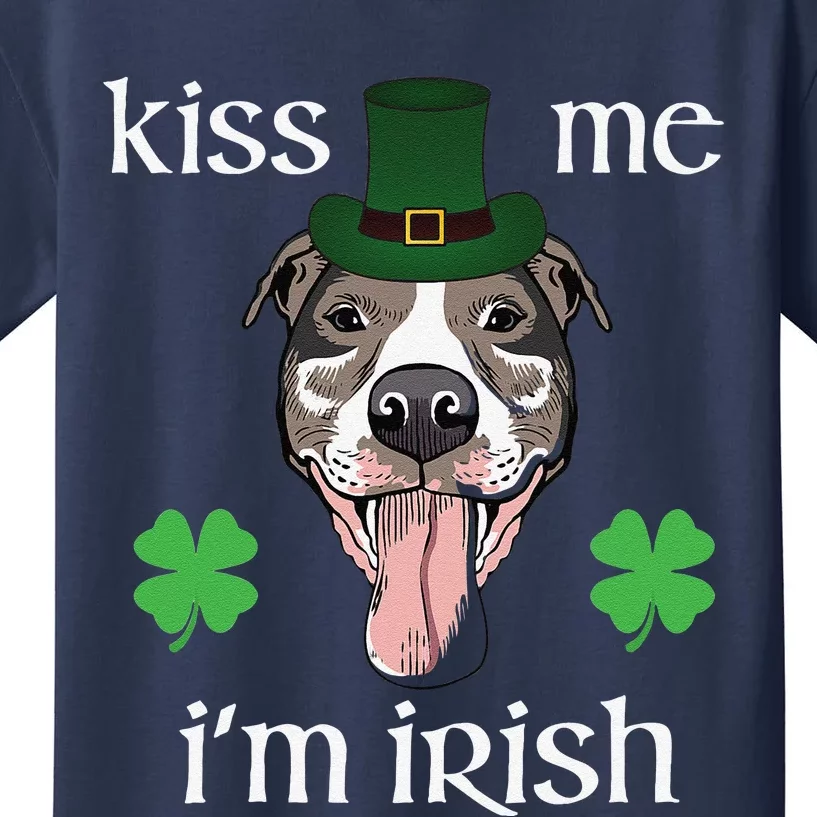 Kiss Me I'm Irish Dog Lovers Funny St. Patrick's Day Kids T-Shirt