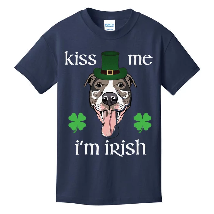 Kiss Me I'm Irish Dog Lovers Funny St. Patrick's Day Kids T-Shirt