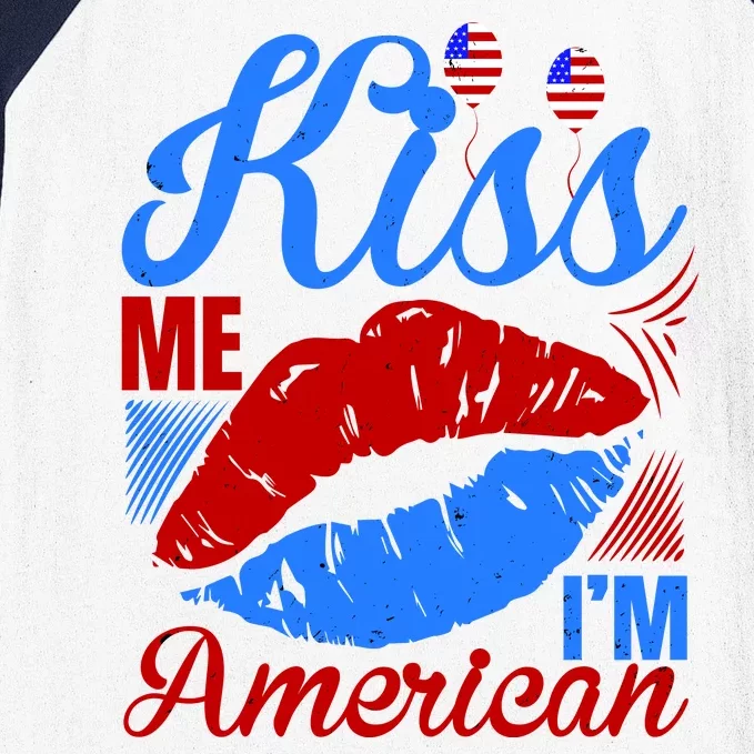 Kiss Me Im American Baseball Sleeve Shirt