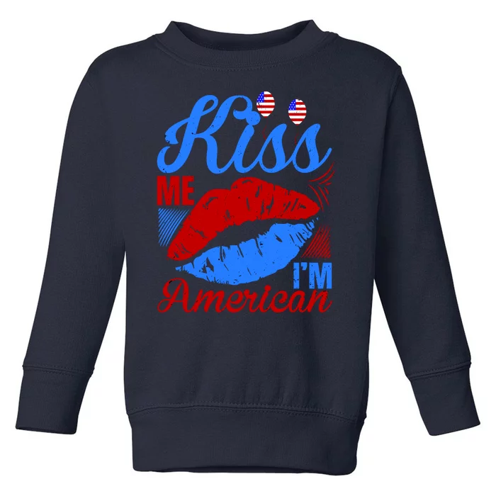 Kiss Me Im American Toddler Sweatshirt