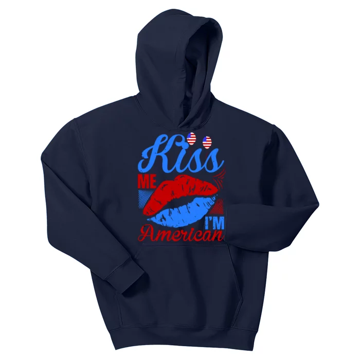 Kiss Me Im American Kids Hoodie