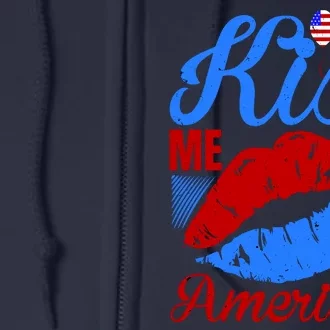 Kiss Me Im American Full Zip Hoodie