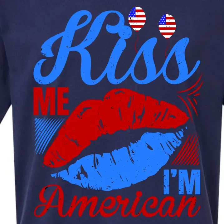 Kiss Me Im American Sueded Cloud Jersey T-Shirt