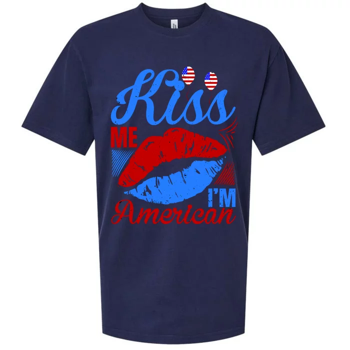 Kiss Me Im American Sueded Cloud Jersey T-Shirt