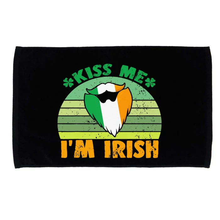 Kiss Me I'm Irish Kissing Beard St Patty's Day For Microfiber Hand Towel