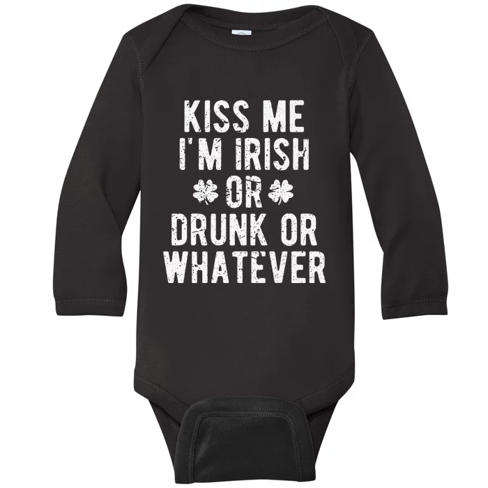 Kiss Me I'm Irish Saint Patrick's Day Baby Long Sleeve Bodysuit