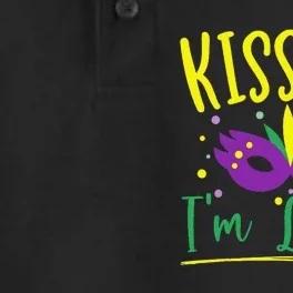 Kiss Me I'm Lucky Mardi Gras Parade Masquerade Dry Zone Grid Performance Polo