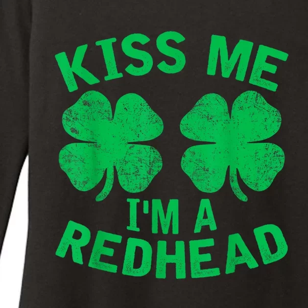 Kiss Me IM A Redhead St. PatrickS Day Irish Funny Ginger Womens CVC Long Sleeve Shirt