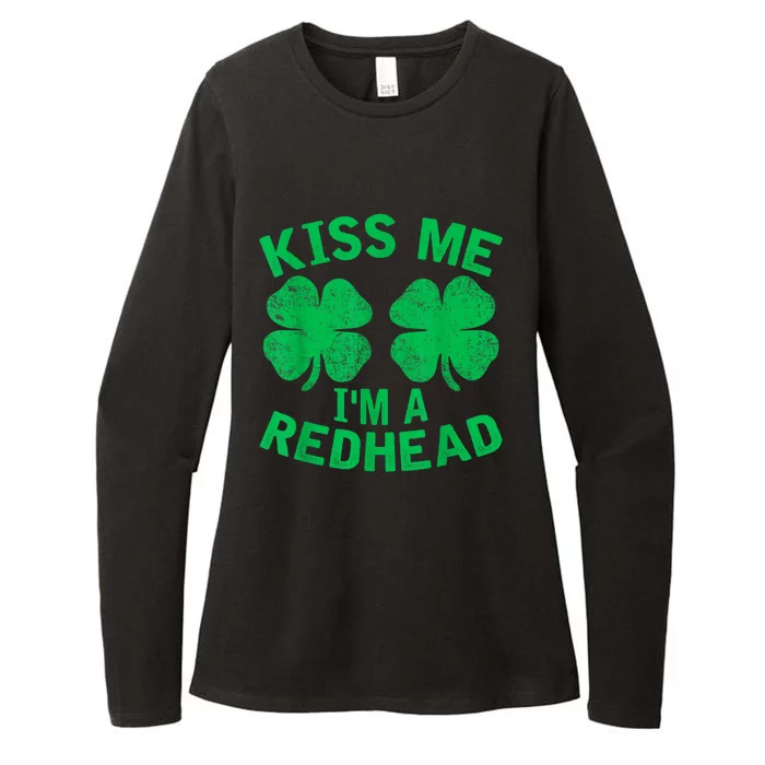 Kiss Me IM A Redhead St. PatrickS Day Irish Funny Ginger Womens CVC Long Sleeve Shirt