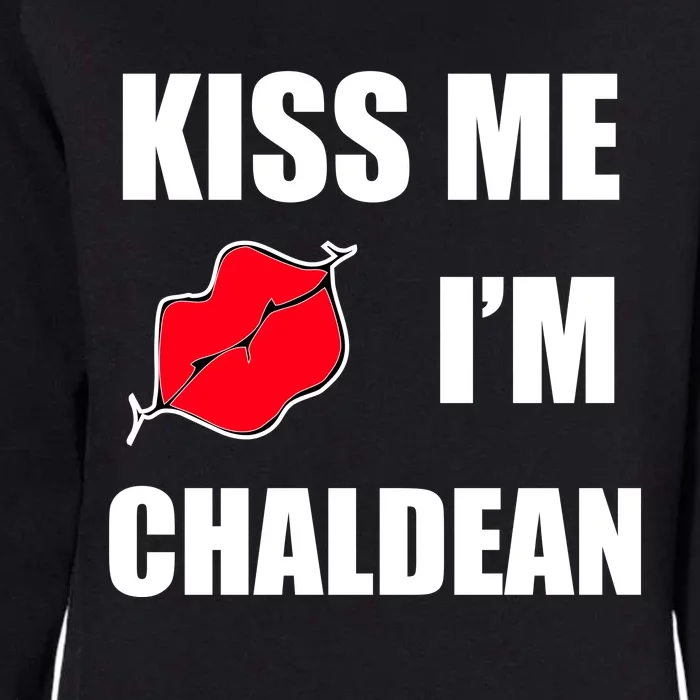 Kiss Me Im Chaldean Womens California Wash Sweatshirt