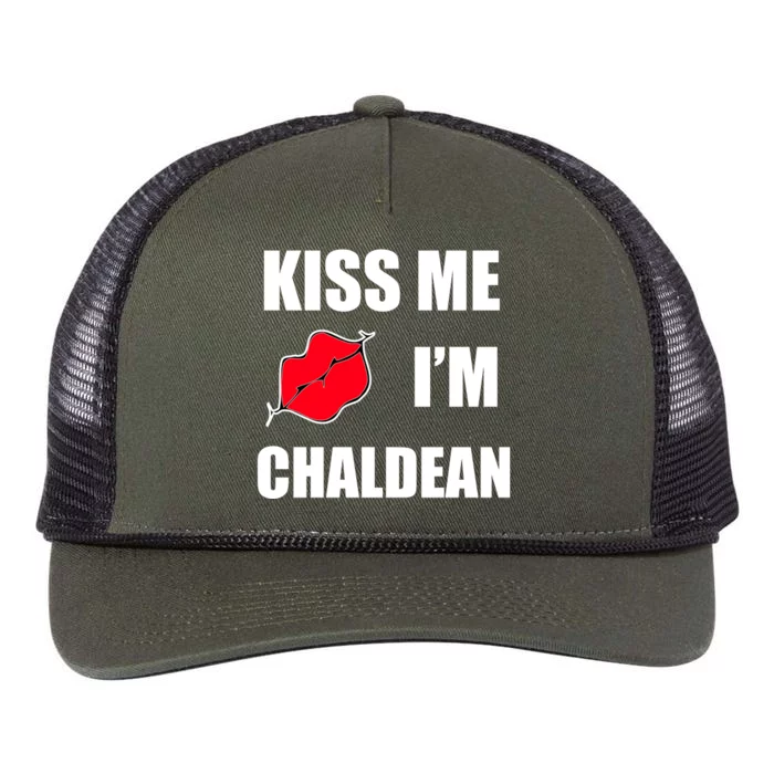 Kiss Me Im Chaldean Retro Rope Trucker Hat Cap