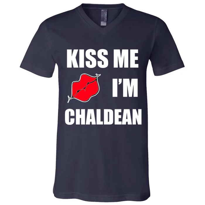 Kiss Me Im Chaldean V-Neck T-Shirt