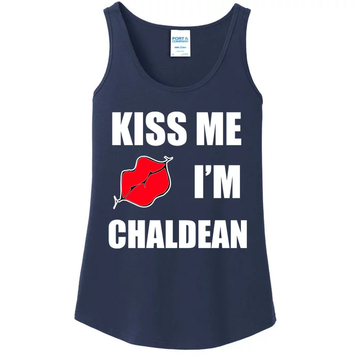 Kiss Me Im Chaldean Ladies Essential Tank