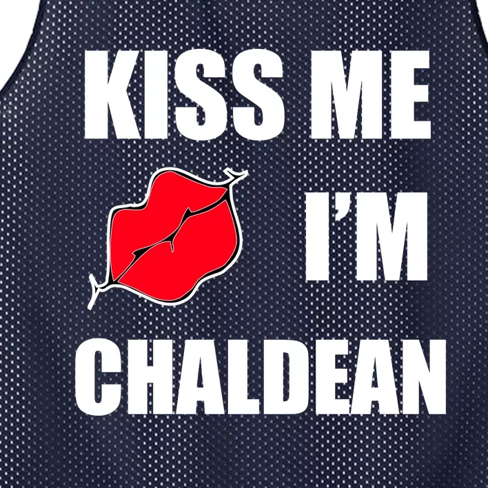 Kiss Me Im Chaldean Mesh Reversible Basketball Jersey Tank