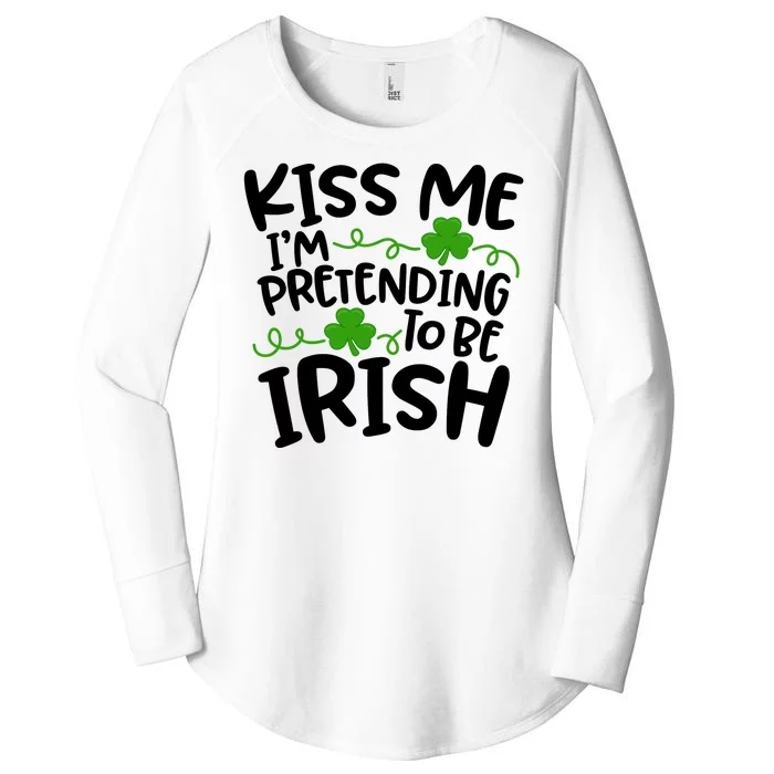 Kiss Me I'm Pretending To Be Irish Women's Perfect Tri Tunic Long Sleeve Shirt