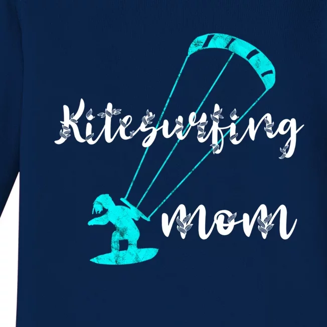 Kitesurfing Mom Kite Surfing Mother Wind Kitesurfer Mother Gift Baby Long Sleeve Bodysuit