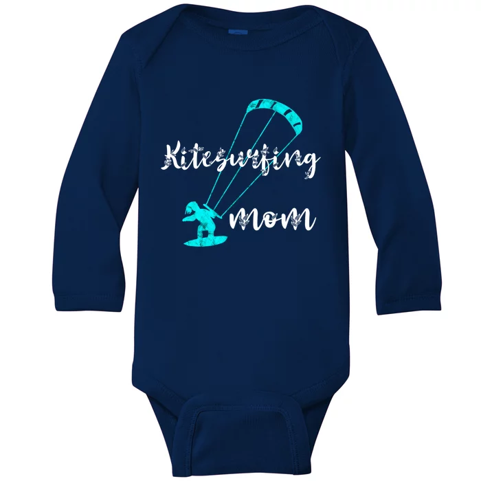 Kitesurfing Mom Kite Surfing Mother Wind Kitesurfer Mother Gift Baby Long Sleeve Bodysuit