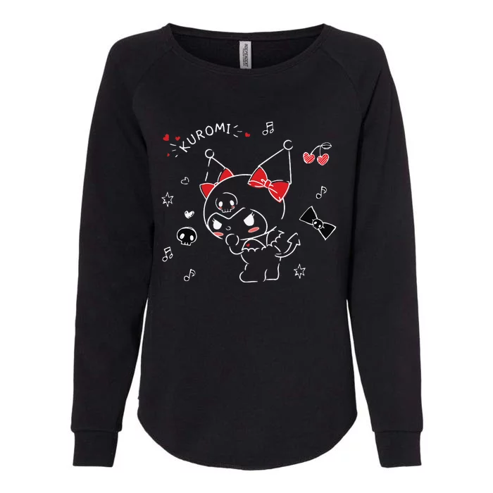 Kuromi Mischievous Womens California Wash Sweatshirt