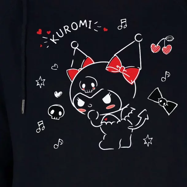 Kuromi Mischievous Womens Funnel Neck Pullover Hood