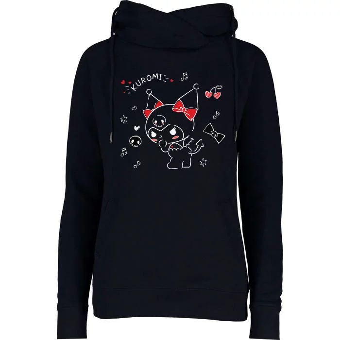 Kuromi Mischievous Womens Funnel Neck Pullover Hood