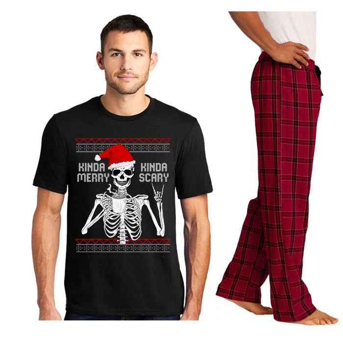 Kinda Merry Kinda Scary Ugly Christmas Sweater Skeleton Pajama Set