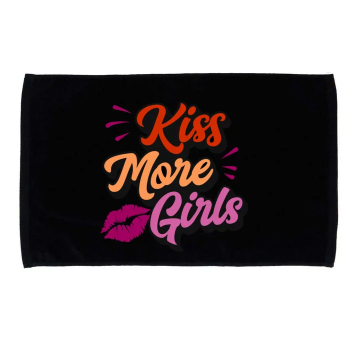 Kiss More Lesbian Pride Funny Sexy Cute Gay Aesthetic Gift Microfiber Hand Towel