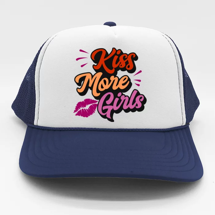 Kiss More Lesbian Pride Funny Sexy Cute Gay Aesthetic Gift Trucker Hat