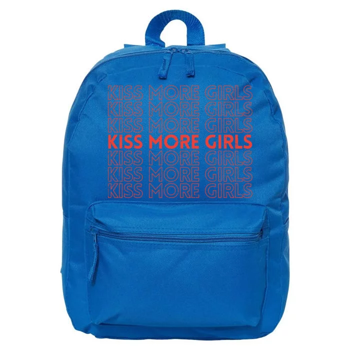 Kiss More Lesbian Pride Lgbt Butch Tom Gay Gift Funny Gift 16 in Basic Backpack