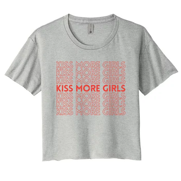 Kiss More Lesbian Pride Lgbt Butch Tom Gay Gift Funny Gift Women's Crop Top Tee