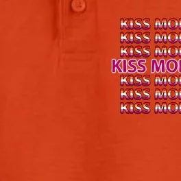 Kiss More Lgbt Lgbtq Pride Awareness Lesbian Great Gift Dry Zone Grid Performance Polo