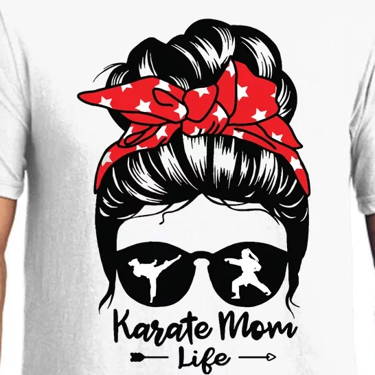 Karate Mom Life Messy Bun Hair Funny Karate Pajama Set