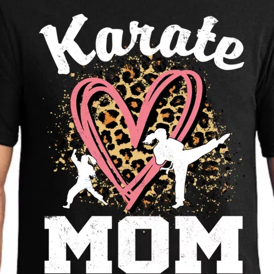 Karate Mom Leopard Heart Gift Pajama Set