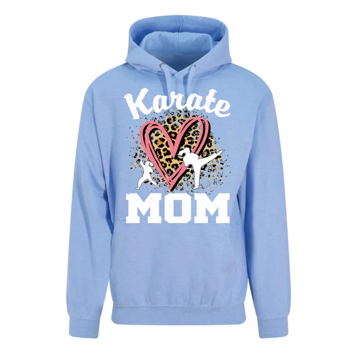 Karate Mom Leopard Heart Gift Unisex Surf Hoodie