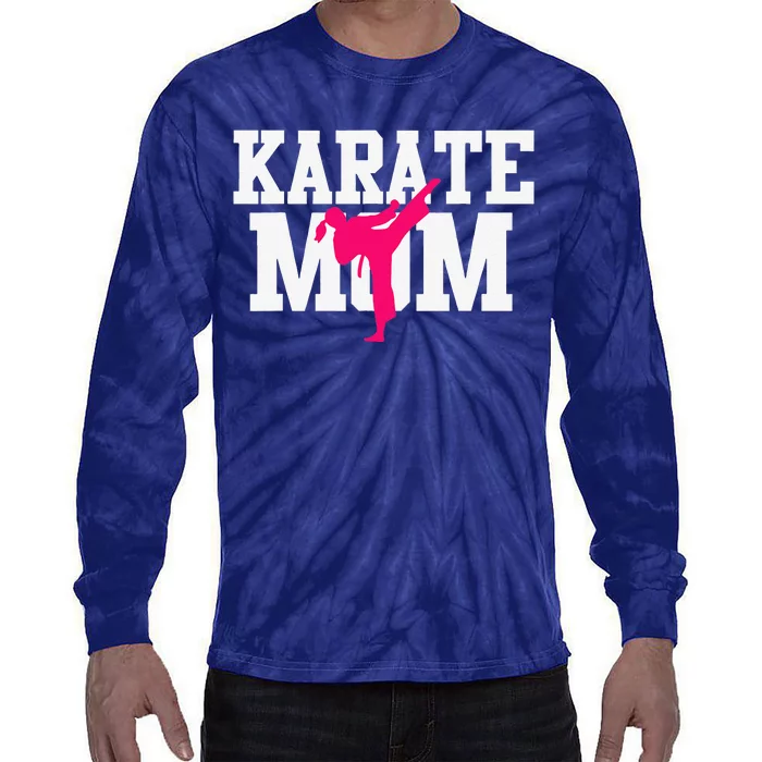 Karate Mom Mother's Day Martial Arts Kickboxing Taekwondo Tie-Dye Long Sleeve Shirt