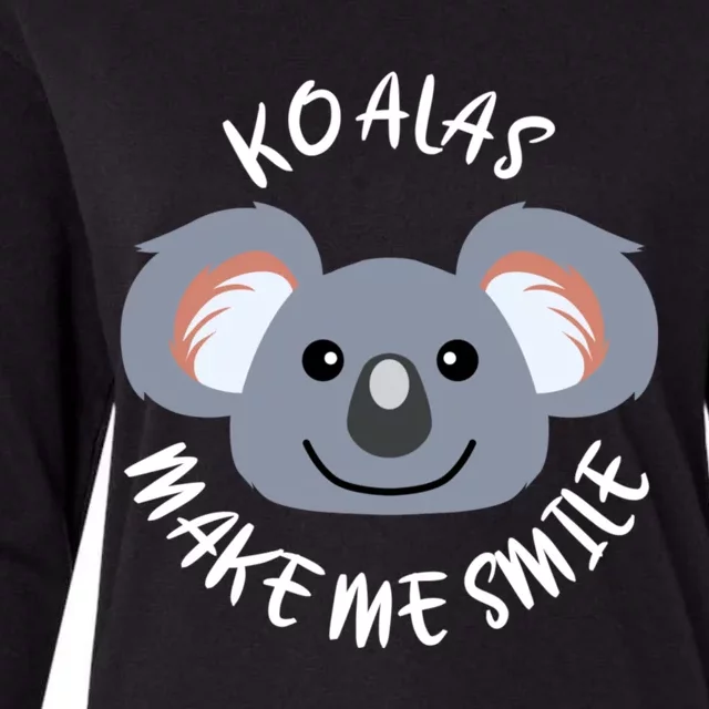 Koalas Make Me Smile Eucalyptus Bear Gift Womens Cotton Relaxed Long Sleeve T-Shirt