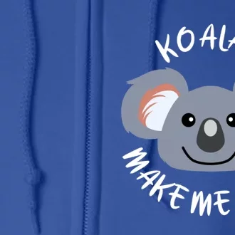 Koalas Make Me Smile Eucalyptus Bear Gift Full Zip Hoodie