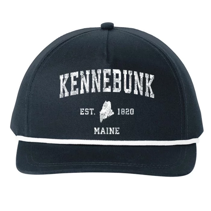 Kennebunk Maine Me Vintage Athletic Sports Snapback Five-Panel Rope Hat