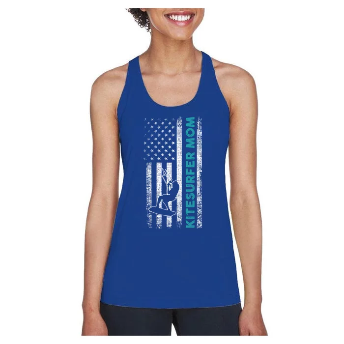 Kitesurfing Mom Mother Kitesurfer Cool Gift Women's Racerback Tank