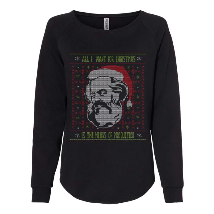 Karl Marx Means Of Production Ugly Christmas Sweater Gift Womens California Wash Sweatshirt