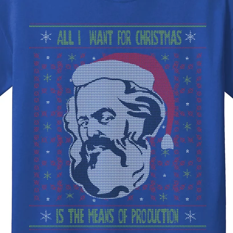 Karl Marx Means Of Production Ugly Christmas Sweater Gift Kids T-Shirt