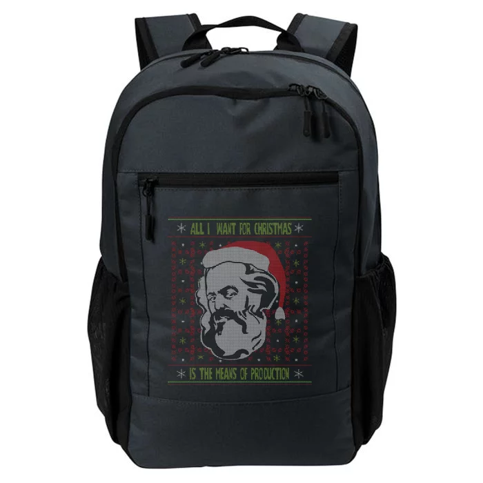 Karl Marx Means Of Production Ugly Christmas Sweater Gift Daily Commute Backpack